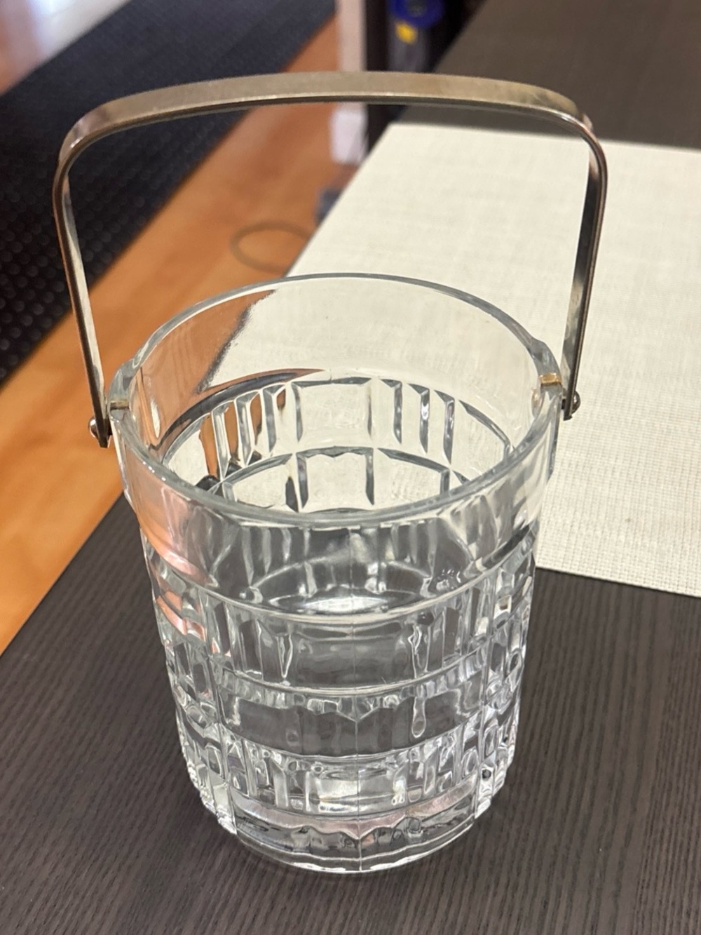 Luminarc France Vintage Crystal Ice Bucket. Anniversary gift.